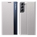 Miniatyrbild 1 av 5: För Samsung Galaxy S22+ 5G Fönsterfodral Anti-fall PU Läder Auto-absorberande Ställ Telefonskal
