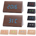 Miniatyrbillede 2 af 5: Digitalt Træ USB LED Natlys Vækkeur Termometer Display Ur Palmoxylon Green