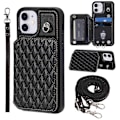 Miniatyrbillede 1 af 5: Style 008 Stødsikkert etui til iPhone 11 RFID-blokerende PU+TPU telefoncover med stropper Multicolor Style A