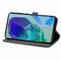 Miniatyrbillede 3 af 5: Til Samsung Galaxy S24 FE Etui Mandala Præget Design Læder Wallet Telefon Cover - Grå Multicolor Black