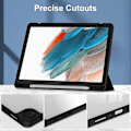 Pikkukuva 4 / 5: Kirkas takakansi Samsung Galaxy Tab A9+ PU+TPU+Akryyli tablettikotelolle kynäpaikalla Multicolor Style A