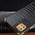 Miniatyrbild 5 av 5: För Samsung Galaxy A22 5g (eu-version) Crocodile Texture Pu-läderbelagd TPU- case Galvaniseringsring Kickstand Cover Red