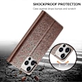 Miniatyrbillede 5 af 5: LC.IMEEKE Wallet Case til iPhone 15 Pro, Fuld Beskyttelse PU Læder Kalvetekstur Stand Flip Cover Multicolor Style A