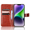 Miniatyrbillede 2 af 5: Telefoncover til iPhone 15 Plus Cover Crazy Horse Tekstur Læder Wallet Stand Shell Multicolor Style D