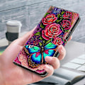 Miniatyrbillede 5 af 5: PU læder flip cover til iPhone 16 Plus med ståfunktion Multicolor Style H