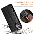 Miniatyrbillede 5 af 5: FIERRE SHANN Etui til iPhone 16 Plus PU Læder Flip Stand Wallet Telefon Cover Multicolor Style A