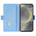Miniatyrbillede 2 af 5: Læder Wallet Case med RFID-blokering og stativfunktion samt håndrem til Samsung Galaxy S25 Multicolor Style B
