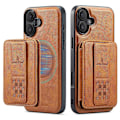 Pikkukuva 1 / 5: FIERRE SHANN 028 Tyyli iPhone 16 -kotelolle Magneettinen irrotettava korttipaikka Nahkainen takakansi Multicolor Style C