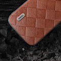 Miniatyrbild 4 av 5: För Iphone 15 Plus Pu Läderbelagd Pc+tpu Phone case Grid Texture Cover Brown
