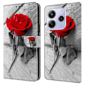 Pikkukuva 1 / 5: Xiaomi Redmi Note 14 5G Kotelo Magneettilukolla 3D Kuvio Nahkainen Lompakko Puhelinkotelo Multicolor Rose