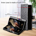 Miniatyrbild 3 av 5: Skal för Samsung Galaxy Z Fold5 5G, enfärgat skyddande fodral PU-läder plånboksfodral Multicolor Style A