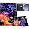 Miniatyrbillede 1 af 5: Til Samsung Galaxy Tab A9 Stand Case Mønstertryk Tablet Lædercover med Auto Vågn/Sov Multicolor Nebula