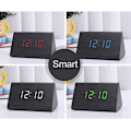 Miniatyrbild 5 av 5: Digital trä USB LED Nattljus Väckarklocka Termometer Display Timepiece KurogiRed