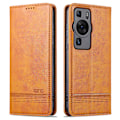 Miniatyrbild 1 av 5: Azns för Huawei P60 / P60 Pro Pu läder phone case Plånboksställ anti-scratch smartphone cover Brown