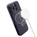 Miniatyrbild 4 av 5: KZDOO Skal för iPhone 16 Pro Max Kompatibelt med MagSafe, Kolfibertextur PU+PC Telefonskydd Multicolor Black