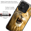 Miniatyrbillede 2 af 2: Telefoncover til Xiaomi Redmi 12C 4G, resistent TPU+hærdet glas, mønsterdesign Multicolor Lion