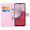 Pikkukuva 2 / 5: YB Pattern Printing Leather Series-4 Samsung Galaxy A15 4G -kotelo PU-nahkainen puhelinlompakkokotelo Multicolor Style H