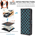 Miniatyrbillede 5 af 5: Læder Wallet Case med RFID-blokering til Samsung Galaxy A35 5G - Grøn Multicolor Blue