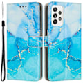 Miniatyrbillede 1 af 5: PU-læder telefoncover med marmorprint og flip-stander pung til Samsung Galaxy A33 5G Multicolor Style B