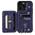 Miniatyrbillede 2 af 5: Style 008 RFID-blokerende telefoncover til iPhone 15 Pro Max Stødsikkert PU+TPU telefonskal med stropper Multicolor Style E
