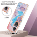 Miniatyrbilde 2 av 5: Elektroplettering Myk TPU-deksel For Oppo Reno10 Pro 5g (global) Marmor Blomster Imd Anti-ripe Beskyttelse Milky Way Marble Blue