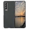 Miniatyrbild 1 av 5: PC+Äkta Läder Baksida Mobilskal Fodral för Samsung Galaxy Z Fold3 5G Tättslutande 180-Graders Vikning