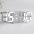 Miniatyrbillede 2 af 4: Hvidt Lys Skrivebord Stille Soveværelse 12 24 Timer Dato LED Digitalt Vægur As shown