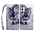 Pikkukuva 1 / 5: Samsung Galaxy A16 5G/A16 4G Kotelo Jalustalla Kuvio Painettu Nahkainen Puhelinkotelo - Seisova Kissa Multicolor Husky