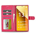 Miniatyrbillede 2 af 5: LC.IMEEKE Etui til Xiaomi Redmi Note 13 Pro 5G/Poco X6 5G, tegnebog, stativ, kalveskinds tekstur læder telefoncover Multicolor Rose