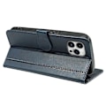 Miniatyrbillede 4 af 5: Kalveskinds tekstur læder etui med stativ i bogstil til iPhone 16 Pro Max Multicolor Style D