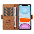 Miniatyrbillede 2 af 5: YIKATU YK-005 PU Læder Flip Cover til iPhone 11, Wallet Stand Hud-berørings Telefon Cover Multicolor Style C