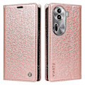 Miniatyrbild 1 av 5: YIKATU YK-006 Mobilskal för Oppo Reno11 5G, Litchi-texturerat PU-läder, Ställ, Plånboksfodral Multicolor Rose Gold