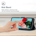 Miniatyrbild 4 av 5: För Xiaomi Redmi A1 4g / A2 4g Skin-touch läder phone case linjer med tryckt stativ Cover Sapphire