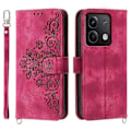 Miniatyrbillede 1 af 5: Læder telefoncover med 2 stropper til Xiaomi Redmi Note 13 5G/Note 13 5G Multicolor Wine Red