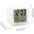 Miniatyrbillede 4 af 5: LED Digital Vækkeur Mini Skrivebords Cube Ur Med Farverige Lys Flere Tilstande Multifunktionelt Glød Skrivebordsur Batteridrevet (y-c-2)