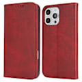 Miniatyrbillede 1 af 5: PU læder kalveskinds tekstur magnetisk lukning smartphone cover til iPhone 16 Pro Max Multicolor Style F