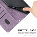 Miniatyrbillede 4 af 5: Til Samsung Galaxy A36 5G Etui Prægede Linjer Læder Telefon Cover Foldbart Stativ Multicolor Style F