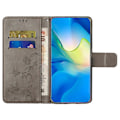 Pikkukuva 3 / 5: Samsung Galaxy S23 FE PU-nahkakukkaro puhelinkotelo perhos- ja kukkaprintillä, jalustalla Multicolor Style F