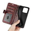 Miniatyrbillede 4 af 5: PU Læder Stand Telefon Cover Wallet Folio Flip Cover til iPhone 15 Plus Multicolor Style D