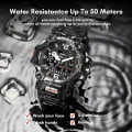 Miniatyrbild 5 av 5: Smael 8072 män vattentäta klockor Janpenese Quartz Chronograph Heavy-duty Watch Herr Alarm Elektroniskt armbandsur Reloj De Hombre BLACK BLUE