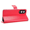 Miniatyrbillede 4 af 5: Til Samsung Galaxy S25 Edge Etui Crazy Horse Tekstur PU Læder Telefon Wallet Cover Multicolor Red
