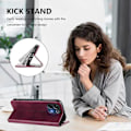 Miniatyrbillede 4 af 5: For Oppo K13 5G Wallet Cases Retro Tekstur RFID-blokering Læder Telefon Cover Multicolor Wine Red