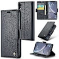 Miniatyrbillede 1 af 5: CASEME 023 Serie Til iPhone XR 6.1 tommer Læder Wallet Flip Stand Case RFID Blokerende Telefon Cover