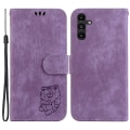 Miniatyrbild 1 av 5: För Samsung Galaxy A13 5g Imprinted Pu-läderfodral Cover Phone case Purple
