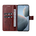 Miniatyrbillede 2 af 5: KT Imprinting Flower Series-3 til Xiaomi 14T Etui Katte Træ Mønster Flip Læder Telefon Cover Multicolor Style H