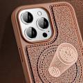 Miniatyrbild 5 av 5: X-LEVEL För iPhone 15 Pro PU Läderbelagt TPU+PC Mobilskal Anti-Rep Magnetiskt Skydd Multicolor Style C