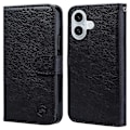Miniatyrbild 1 av 5: För iPhone 16 Fodral Enfärgat Läder Vikbart Ställ Plånbok Läder Telefonfodral- Multicolor Black