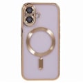 Pikkukuva 4 / 5: iPhone 16 Plus Magneettikotelo WANLONFENG Galvanoidulla TPU-kuorella ja linssisuojalla + 2 kpl karkaistua lasia Multicolor Gold