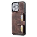 Pikkukuva 5 / 5: iPhone 16 Pro Max -kotelo lompakkokorttipaikalla TPU+PU-nahkainen takapuhelinkotelo - Laivastonsininen Multicolor Coffee