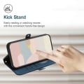 Miniatyrbild 3 av 5: För Samsung Galaxy S23 Fe Plånbok Pu Läder Cover Stativ Case med rem Sapphire